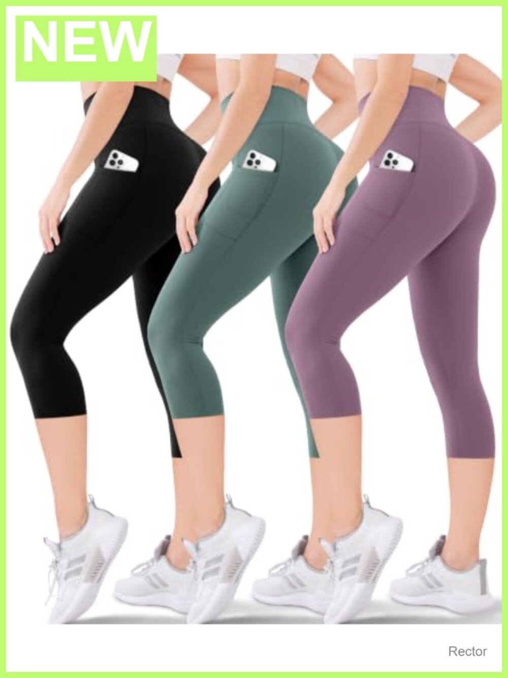 High Waisted Capri Buttery Soft Tummy Control No See Through Workout Athletic
